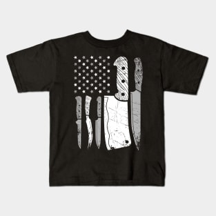 Chef Knife American Flag Kids T-Shirt